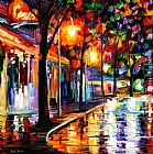 Leonid Afremov NIGHT CAFE painting